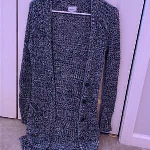 American eagle black and white threaded cardigan